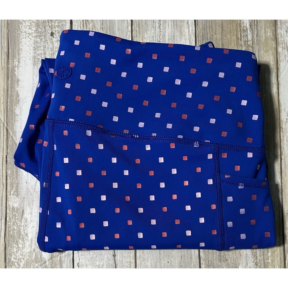 EUC Lilly Pulitzer Luxletic Weekender High Rise Crop Yoga‎ Pants Size Large Blue